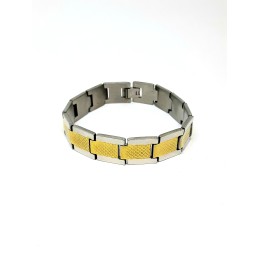 Terasest käekett - kullatud lülid